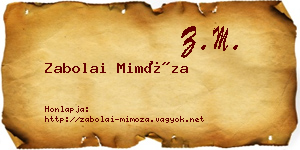 Zabolai Mimóza névjegykártya